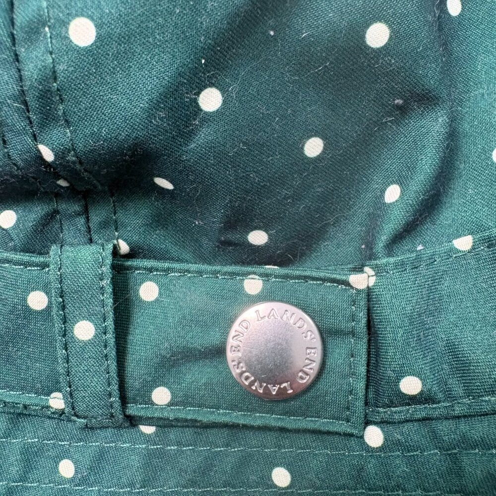 Lands’ End Waterproof Bucket Rain Hat Green Polka Dot S/M - Picture 4 of 8